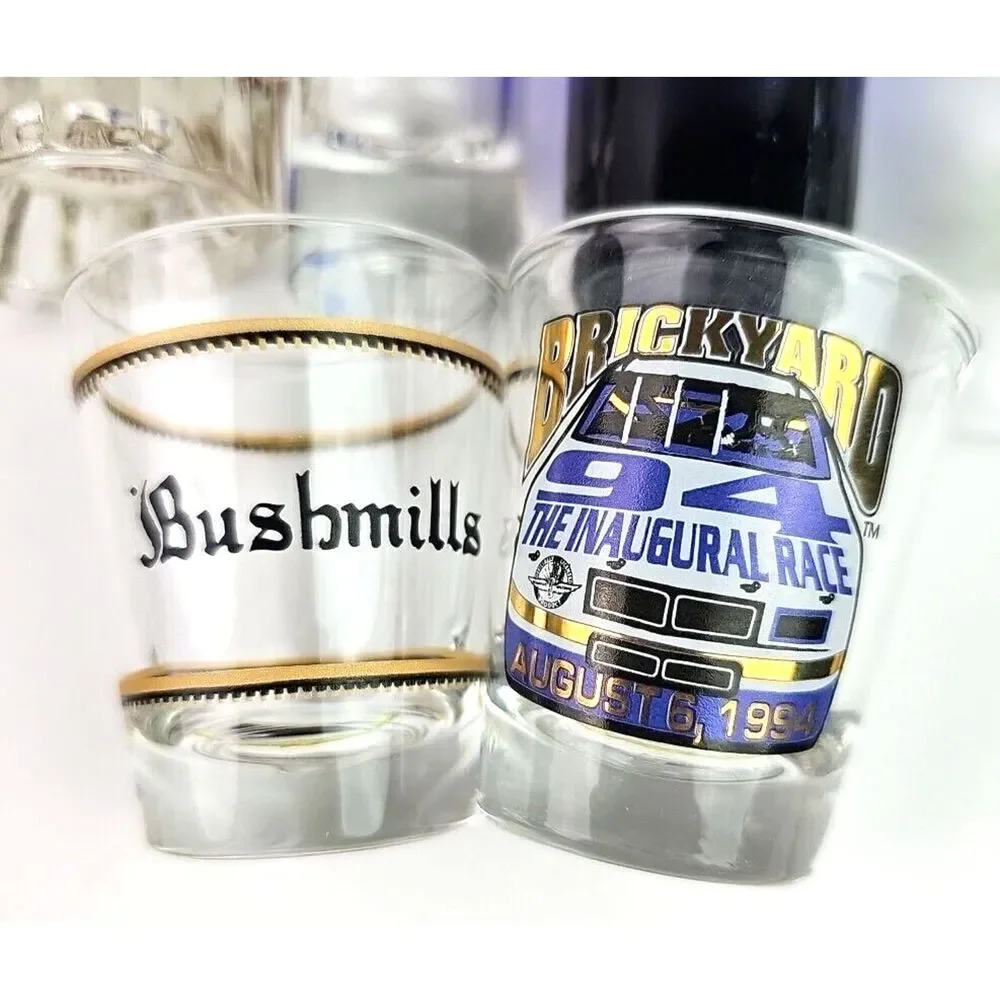 Lot of 11 Collectible Shot Glasses Smirnoff Bushmills Sauza Hornitos Brickyard
